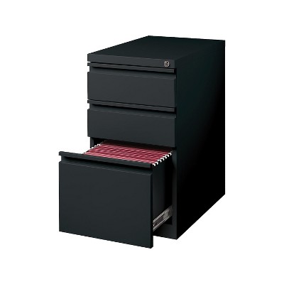 Staples 3-Drawer Vertical File Cabinet Locking Letter Black 19.88"D 375802