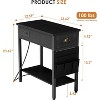 End Table with Charging Station - 2-Tier Nightstand with Drawer and Storage Shelf Small Side Table with USB Ports & Outlets Bed Side Table - 4 of 4