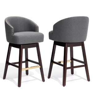 Crestlive Products 30 Inch Counter Height Bar Stools Set of 2 Kitchen Island Chairs with Back Tall Barstools Comfortable Swivel Chair - 1 of 4