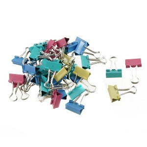 Unique Bargains Spring-Loaded Multicolor Clip Organizer Binder Clip 1.3" x 0.7" x 0.3" 40 Pcs - 1 of 4