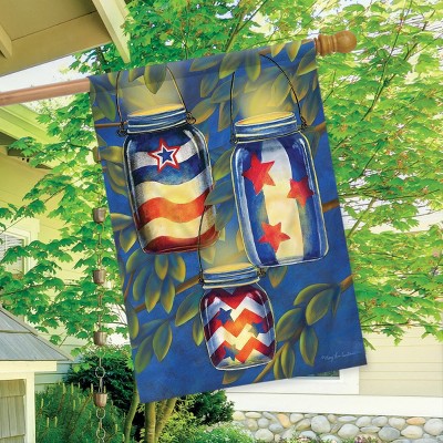 Patriotic Luminaries Summer House Flag Lanterns Candles 28" x 40" Briarwood Lane