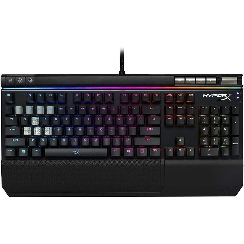 HyperX HX-KB2BL2-US/R1 Alloy Elite RGB Mechanical Clicky Cherry MX Blue Switch Gaming Keyboard Black Certified Refurbished, 1 of 5