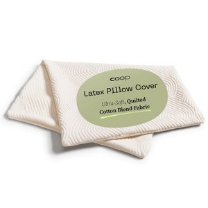 Coop Home Goods Latex Pillow Cover, Ultra-Soft, Breathable Cotton-Blend Pillowcase with Zipper, Machine Washable, Eco-Friendly, Quilted Cover - 1 of 4