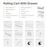 OBOKATA 3-layer multifunctional storage rolling storage cart with drawers,white - 4 of 4