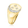 Ross-Simons 0.25 ct. t.w. Diamond Moon and Stars Signet Ring in 18kt Gold Over Sterling - 3 of 4