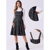 INSPIRE CHIC Women's Sleeveless Square Neck Plaid A-Line Pinafore Overall Tweed Dresses - 2 of 4