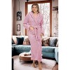 ADR Women's Robe, Plush Fleece Women's Bathrobe with Hood, Long Fluffy Fuzzy Bath Robe Pink Purple Plus Size - 3 of 3