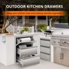 Outdoor Kitchen Drawers with Paper Towel Holder, 13" W x 20.5" H x 23" D Double BBQ Access Drawers, Stainless Steel Flush Mountfor BBQ Island - 2 of 4