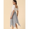 Allegra K Women's Elastic Waist Chiffon Handkerchief Hem Midi Skirt - 4 of 4