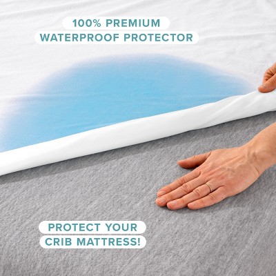 White Waterproof Cotton Terry Crib Mattress Protector