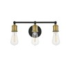 Elegant Lighting Serif 3 light brass and black Wall Sconce - 3 of 4