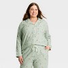 Women's Gingerbread Striped Flannel Long Sleeve Shirt and Pants Holiday Matching Family Pajama Set - Wondershop™ Cream - 3 of 4