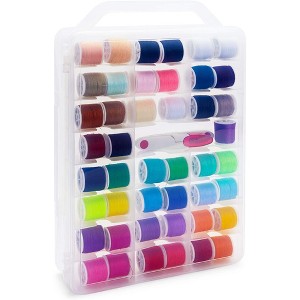 Bright Creations Clear Bobbins Case, Holds Up to 46 Sewing Thread Spools (14.35 x 10 x 3.25 in) - 1 of 4