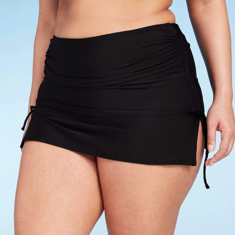 Women's High Waist Side-Tie Skirtini Bikini Bottom - Shade & Shore™ Black, 5 of 7