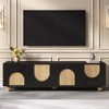 Kumasinova 69.6" Sleek Contemporary TV Stand with Rebound Device for TV up to 75",Stylish TV Console with Arched Cabinets for Living Room - 2 of 4