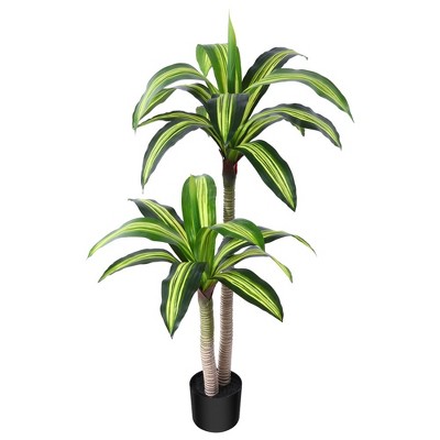 DR.Planzen 4-6ft Artificial Dracaena Tree, Pre Potted Faux Plant for Office House Living Room Indoor Home Decor