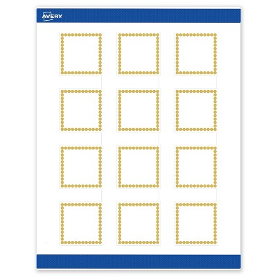 Avery Printable Square Labels, Gold Beads, 2" x 2", Matte White Square Labels, Permanent, Laser/Inkjet, 120ct, Great for Product Labels