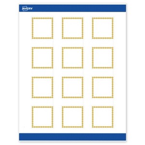 Avery Printable Square Labels, Gold Beads, 2" x 2", Matte White Square Labels, Permanent, Laser/Inkjet, 120ct, Great for Product Labels - 1 of 4