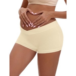 INSPIRE CHIC Women's Low Waist Under the Bump Maternity BoyShorts Pregnancy Seamless Ladies Panties - 1 of 4