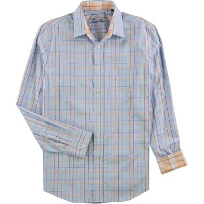 Tasso Elba Mens Checkered Button Up Shirt