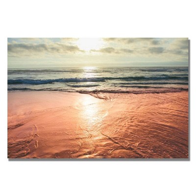 35" x 47" Sunset Beach Reflections by Ariane Moshayedi - Trademark Fine Art