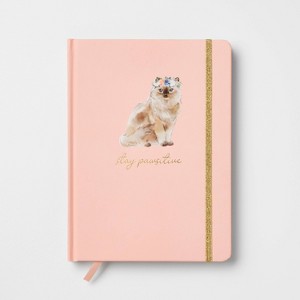 240pg College Ruled Journal 8"x6" Stay Pawsitive - Threshold™: Hard Cover, Lined Paper, Pink, FSC Certified - 1 of 3