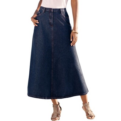 Roaman's Women's Plus Size Petite Complete Cotton A-Line Skirt