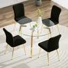5-Piece Dining Set with Round Glass Table and 4 Armless Chairs - 4 of 4
