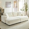 Mjkone Corduroy 2-Seater Chaise Lounge With Storage Ottoman& Armrest,Upholstered Loveseat Sleeper Reclining Sofa Bed Indoor - 3 of 4