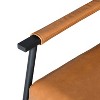 Gulches MidCentury Modern Accent Chair (Brown), Faux Leather Upholstery with Metal Frame & Wrapped Armrests - 2 of 4