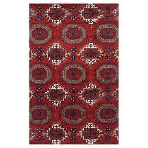 Red Abstract Tufted Area Rug - (5