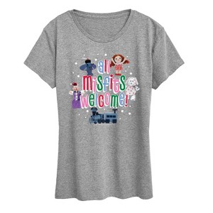 Women's - Rudolph - All Misfits Welcome Short Sleeve Graphic T-Shirt - 1 of 4
