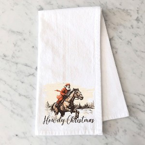 City Creek Prints Howdy Christmas Tea Towels - White - 1 of 2