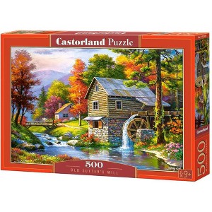 500 Piece Jigsaw Puzzle, Old Sutter’s Mill, Charming Nook, Pond, Countryside, Adult Puzzles, Castorland B-52691 - 1 of 4