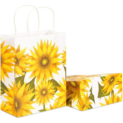 Sparkle And Bash 24 Pack Sunflower Paper Gift Bags With Handles For Birthday Party Supplies 10 X 8 X 4 In Target
