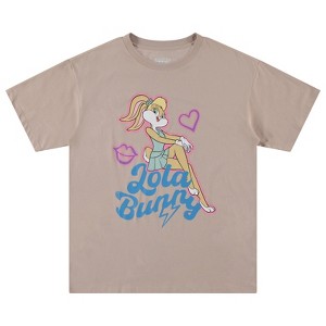 Ladies Looney Tunes Fashion Shirt - Ladies Lola Bunny, Tweety, and Taz Looney Tunes Tee - Classic Boyfriend Tee - 1 of 4