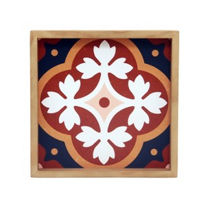 VIP Wood 9.5 in. Red Textile Pattern Art Print Frame - 1 of 2