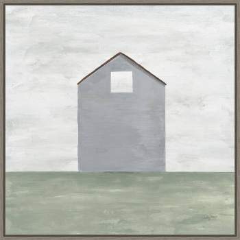 22" x 22" Rural Barn Simplicity III by Courtney Prahl Framed Canvas Wall Art Gray Wash - Amanti Art