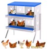 Chicken Nesting Boxes, Roll Away Nest Box for Chicken Coop, Metal Egg Laying Box with Perch & Lid Cover - 2 of 4