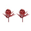 Red Glitter Artichoke Stem Set of 2 – 18.5" Tall by Melrose - 3 of 3