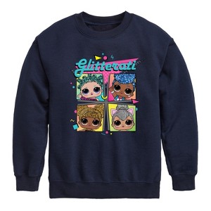 Boys' - LOL Surprise! - Glitterati Retro Grid Graphic Long Sleeve Fleece Sweatshirt - 1 of 4