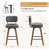 Bekrvio 26" Swivel Counter Height Bar Stools - Upholstered Faux Leather with Back, Bent Wood Legs, Mid Century Modern Kitchen Island Counter Stools - 2 of 4