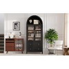ORRD 71" Black Arched Pantry Cabinet with 2 Drawers & Glass Door, Adjustable Shelves, Farmhouse Kitchen Storage for Dining Room - 2 of 4