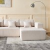 U-Shaped Corduroy Sectional Sofa, Reversible Chaise & Plush Cushions, 122-Inch Modern Design - 4 of 4