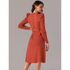 Seta T Women's Puff Long Sleeve Crewneck Tie Waist A-Line Ribbed Knit Midi Sweater Dress - 4 of 4