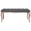 vidaXL Bench Linen Solid Wood 43.3 in. x 15 in. x 18.9 in. Dark Gray - image 2 of 4