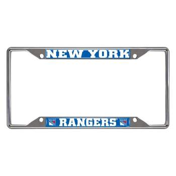 NHL New York Rangers Durable Chrome Metal License Plate Frame, Vibrant Team Colors, Secure Fit