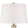Possini Euro Design Fiona 29" Tall Column Modern Coastal End Table Lamp White Gold Brass Finish Alabaster Single White Shade Living Room Bedroom - 3 of 4