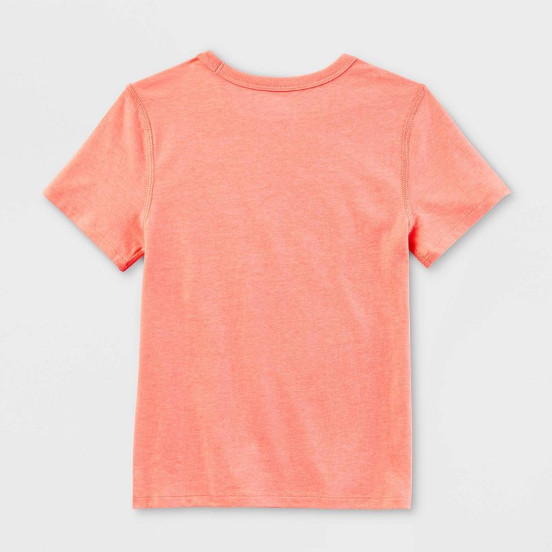 Kids&#39; Adaptive &#39;Strawberry Rainbow&#39; Short Sleeve Graphic T-Shirt - Cat &#38; Jack&#8482; Coral Orange, 3 of 5