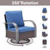 POCASSY Outdoor Swivel Glider Chairs, Patio Wicker Swivel Rocking Chairs with Powder-Coated Steel Armrest - 3 of 4